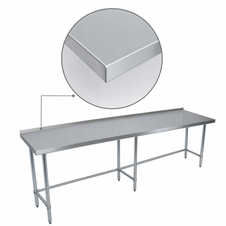 Product image #4 for BK Resources 84 Inch x 18 Inch Open Base Riser Top Stainless Steel Work Table