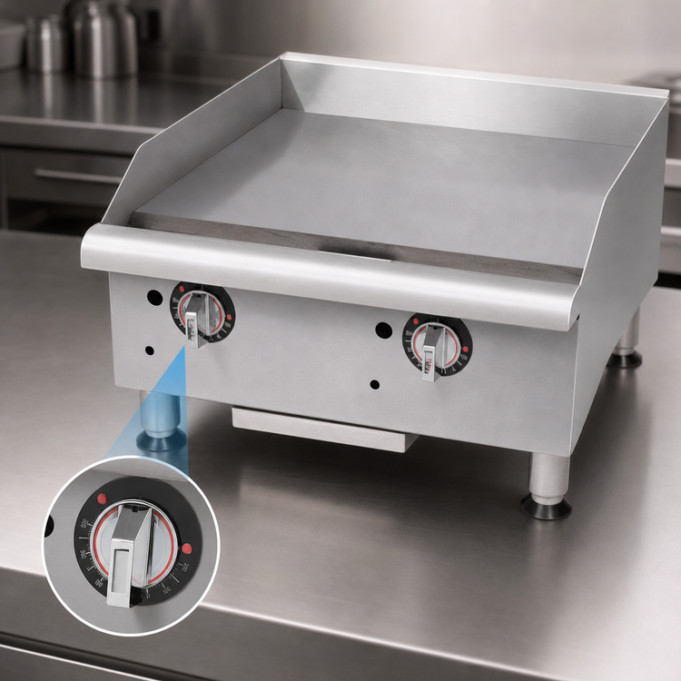 Product image #4 for Workline 48-Inch Gas Countertop Griddle with 3/4-Inch Smooth Polished Steel Plate