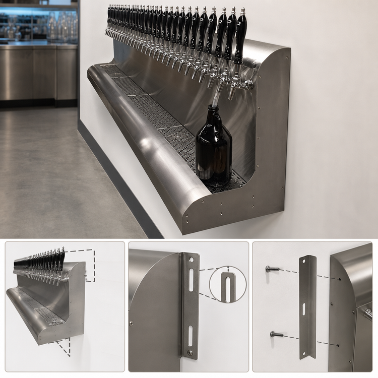 Product image #4 for Perlick Modular Wall-Mount Air-Cooled Draft Beer Dispensing Tower, 22 Faucets (Model 3076-22)