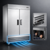 Thumbnail image #4 for Aurora Two-Section Reach-In Refrigerator, 47 Cu. Ft., Bottom-Mount Self-Contained, Stainless Steel