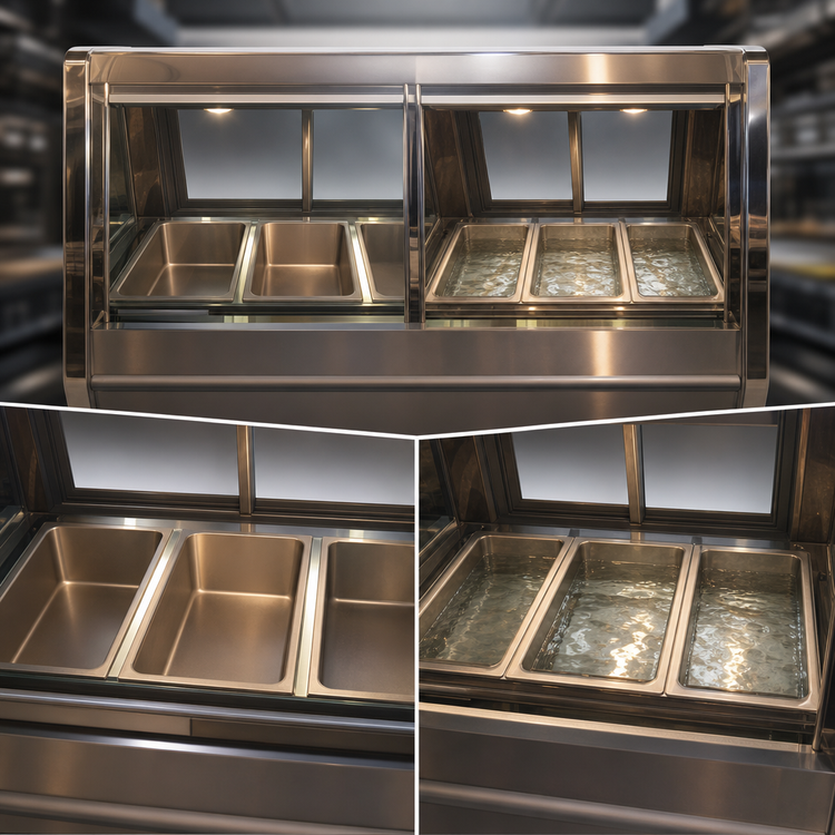 Product image #4 for Howard-McCray CHS40-4E-S 52-1/2 Inch Full-Service Hot Food Case with 3 Thermostatically Controlled Wells