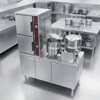Thumbnail image #3 for Crown DCX-10-6-6 Two Compartment Direct Steam Convection Steamer with Dual 6-Gallon Kettles