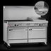Thumbnail image #4 for Southbend Ultimate 60-Inch Gas Restaurant Range with 4 Pyromax Burners, 24-Inch Raised Griddle/Broiler, and 2 Cabinet Bases