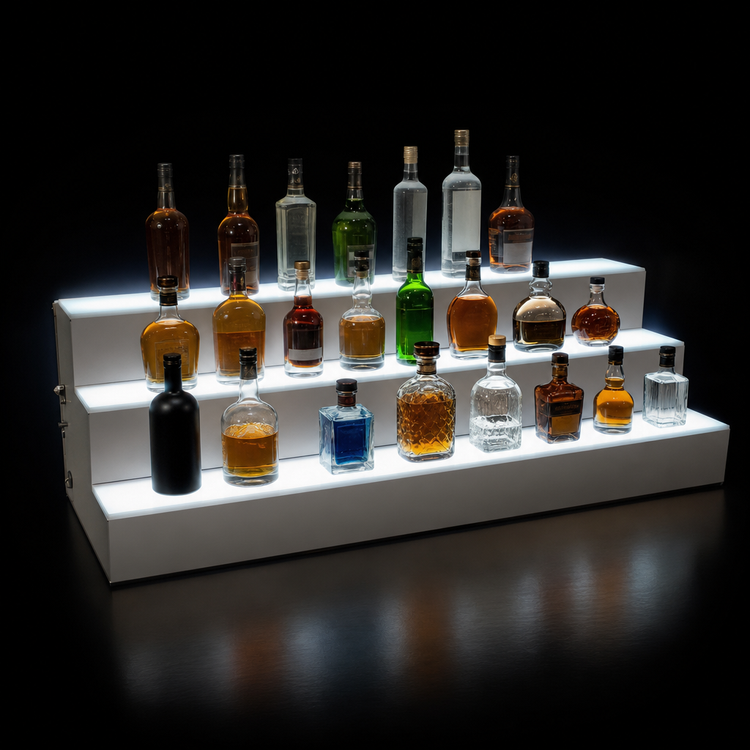Product image #4 for Glastender 42-Inch Wide 3-Tier Lighted Liquor Display with LED Lighting
