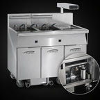 Thumbnail image #4 for Imperial (Middleby) IFSCB250EUT Electric Floor Fryer, 2-Tank, 50 lb. Each, Built-In Filter, Stainless Steel