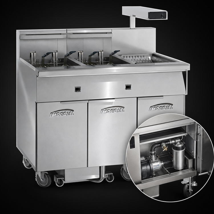 Product image #4 for Imperial Electric Floor Fryer, 2-Tank 50 lb. Each, Built-In Filter System, Dump Station