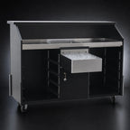 Thumbnail image #4 for Eagle Group Deluxe DPB-5-W Indoor Portable Bar, 63W x 24-3/8D x 48H, White Melamine/Black Formica, Stainless Work Surface, Ice Bin, Speed Rail