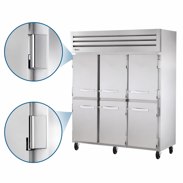 Product image #4 for True SPEC SERIES Three-Section Reach-In Refrigerator, 38-53 Cu. Ft., 6 Half Doors, Top-Mounted Self-Contained Refrigeration
