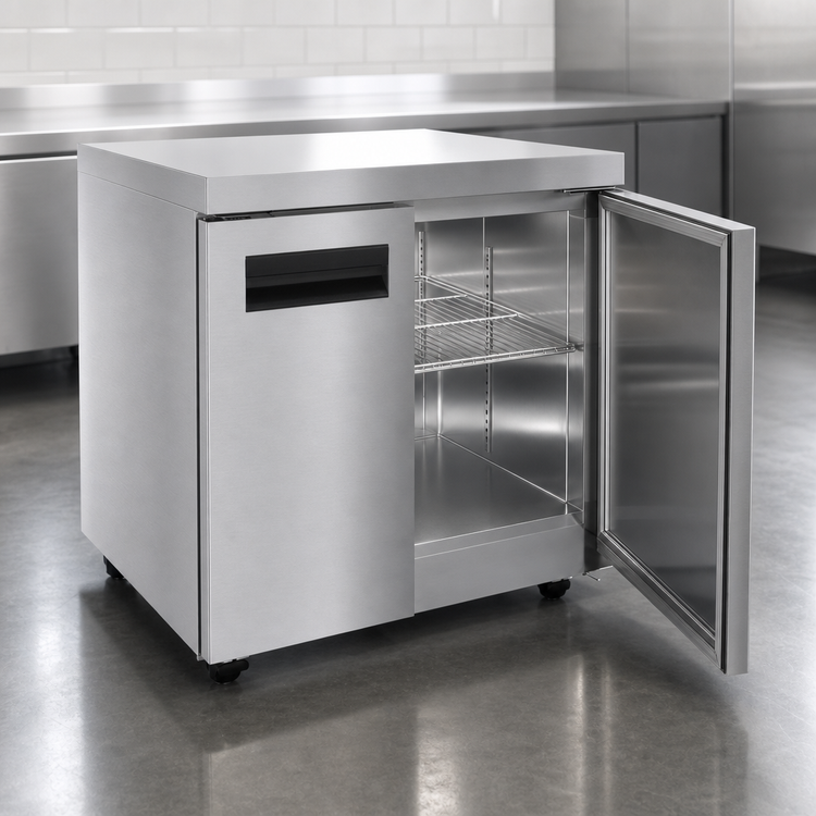 Product image #4 for Hoshizaki Steelheart 27-Inch Low Profile Undercounter Refrigerator with One Solid Door, Stainless Steel, Rear-Mounted R290