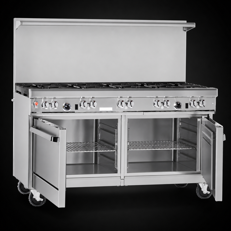 Product image #4 for Southbend Ultimate 60-Inch Gas Restaurant Range with 8 Open Burners and 2 Cabinets