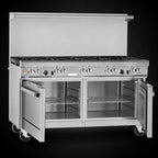 Thumbnail image #4 for Southbend (Middleby) Ultimate 4604CC-7L 60-Inch Commercial Gas Range with 8 Open Burners, 2 Cabinets and Hi-Shelf Backriser