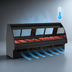 Thumbnail image #4 for Fusion® 148-1/2 Inch Wide Curved-Glass Refrigerated Service Case with Remote DX Refrigeration