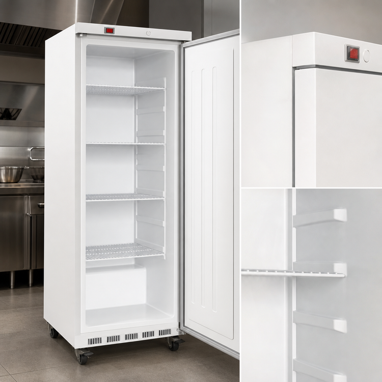 Product image #4 for Serv-Ware 25 Cu. Ft. 1-Door Reach-In Freezer with White Painted Finish, Bottom-Mounted Compressor, 115V