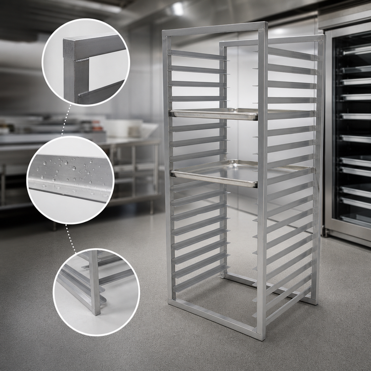 Product image #3 for Channel Manufacturing Heavy-Duty Aluminum End-Load Bun Pan Rack, 24-Pan Capacity for Reach-In Refrigeration