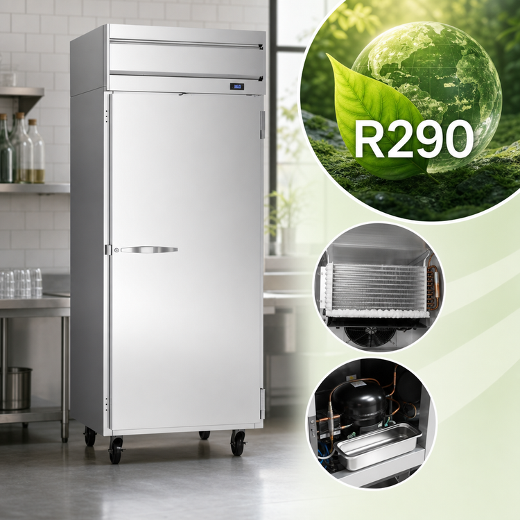 Product image #4 for Beverage-Air Horizon Series HR1WHC-1S 1-Section Top-Mount Reach-In Refrigerator with Right-Hand Solid Door, 30.76 Cu. Ft.