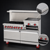 Thumbnail image #4 for American Range Green Flame 60-Inch Gas Range with 6 Open Burners, 24-Inch Raised Griddle/Broiler and Dual Ovens (ARGF-6B-24RG)