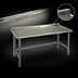 Thumbnail image #4 for Eagle Deluxe Series Stainless Steel Work Table with Galvanized Base and Rear Up-Turn, 108 x 30 Inches