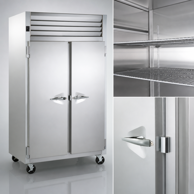 Product image #4 for Traulsen Spec-Line 52-Inch Two-Section Remote Reach-In Freezer with Narrow Half-Height Solid Doors