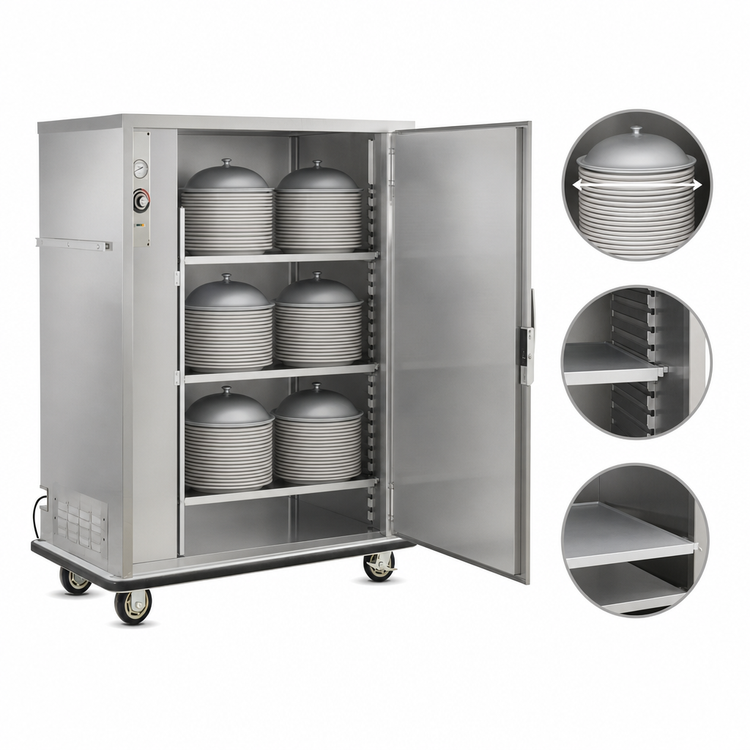 Product image #4 for FWE A-Series A-XL Single-Door Heated Banquet Cart, Radiant Heat, 96-120 Covered Plate Capacity