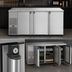 Thumbnail image #4 for Pro-Line E-Series 80-Inch Three-Section Stainless Steel Refrigerated Back Bar Cabinet with Solid Locking Doors