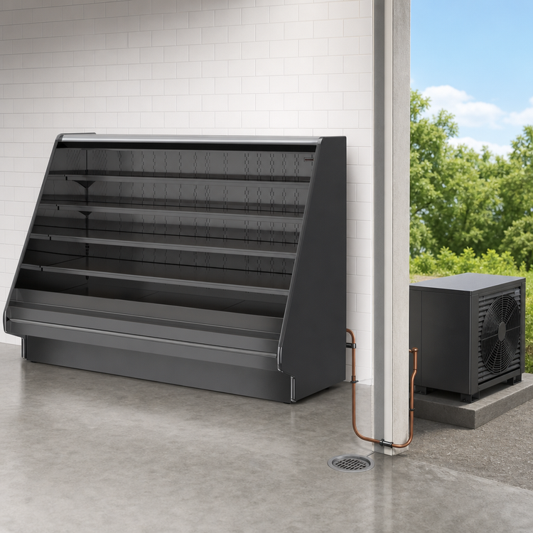 Product image #4 for Fusion® GHSS860RLB Flat Profile Refrigerated Self-Service Display Case, 99-3/4" W x 43" D x 59-5/8" H, Remote DX