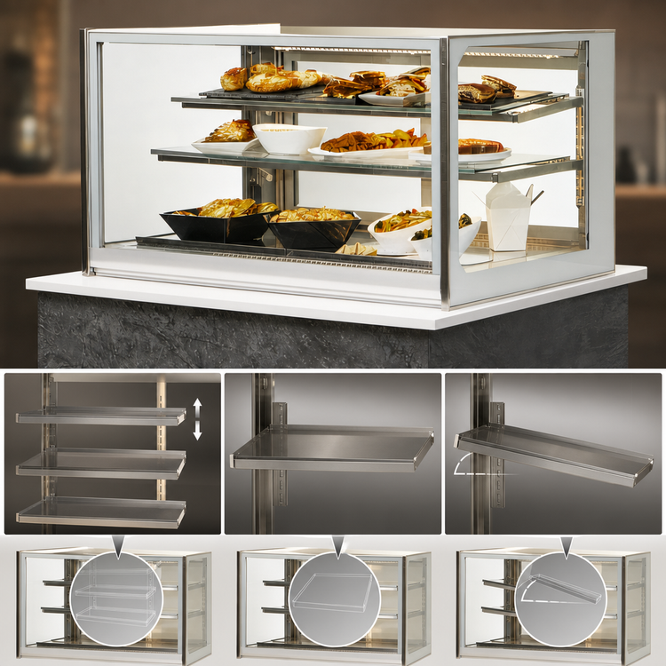 Product image #4 for Federal Industries Italian Glass Series 48-Inch Heated Drop-In Counter Display Case