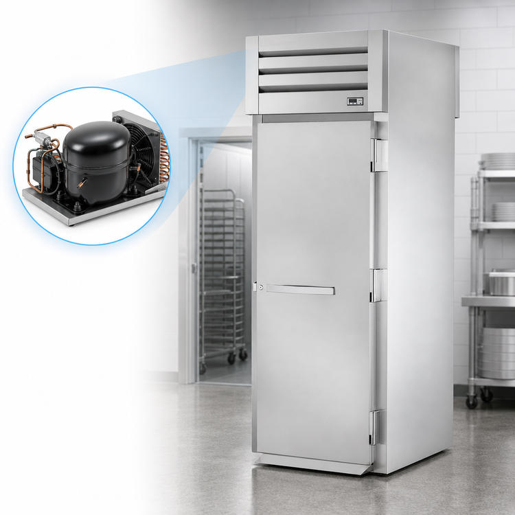 Product image #4 for SPEC SERIES Self-Contained Roll-Thru Refrigerator, One-Section, 89-Inch High, Stainless Steel
