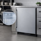 Thumbnail image #5 for Summit Commercial Summit Appliance ALFZ53 Undercounter All-Freezer, 3.7 Cu. Ft., ADA-Compliant, Stainless Steel Door, Black Cabinet