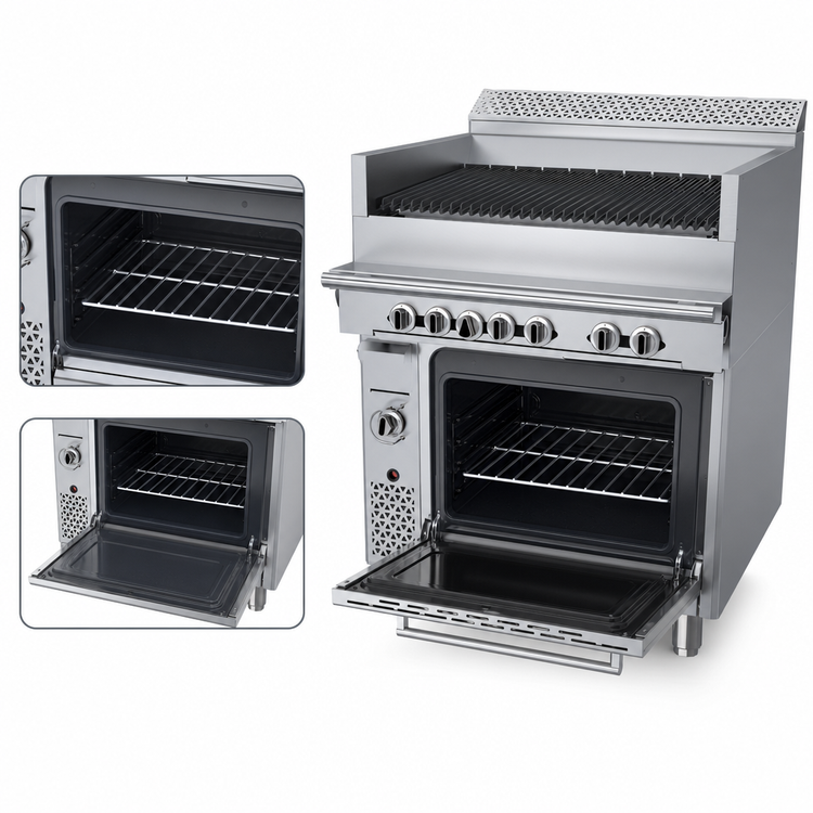 Product image #4 for Garland Cuisine Series Heavy Duty 36-Inch Natural Gas Charbroiler Range with Standard Oven and Non-Adjustable Grates