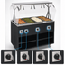 Thumbnail image #4 for Vollrath 2-Series Affordable Portable 4-Well Electric Mobile Hot Food Station Deluxe with Buffet Breath Guard and Open Storage Base