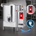 Thumbnail image #5 for Vulcan ET100 100-Gallon Fully Jacketed Electric Stationary Steam Kettle, Tri-Leg Floor Model