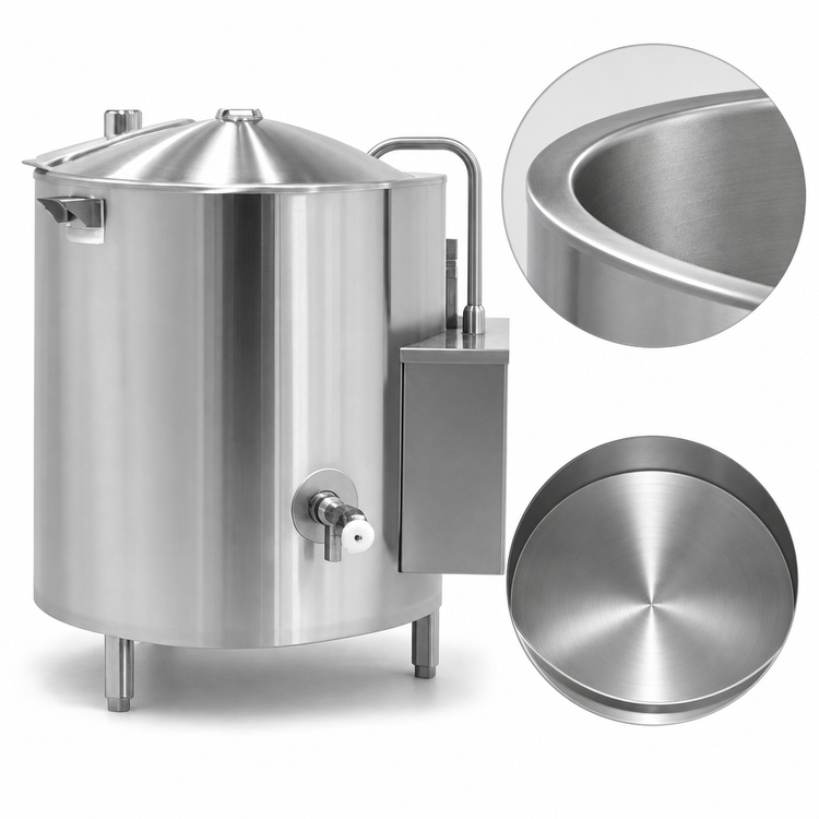 Product image #4 for Legion LEC-20 20-Gallon Electric Self-Contained Steam Kettle, 2/3 Jacketed, 304 Stainless Steel Liner, 9 kW