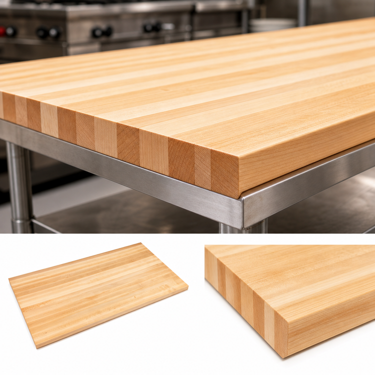 Product image #4 for John Boos Boos Block KCT14442-V Edge Grain Maple Kitchen Countertop, 144 x 42 x 1-1/2 Inch, Varnique Finish
