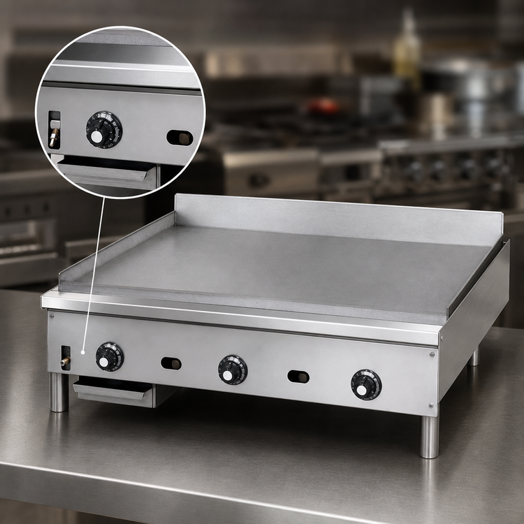 Product image #4 for Jade Range Supreme JGM-2442-F 42" Gas Floor Model Griddle with 1" Thick Plate
