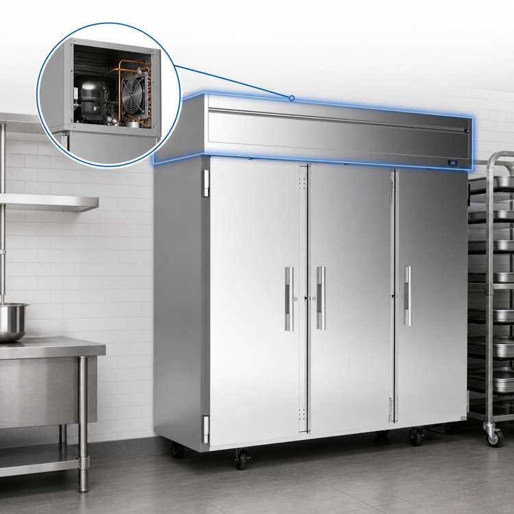 Product image #4 for Victory Elite 3-Section Top-Mount Reach-In Freezer, 69.1 Cu. Ft., Stainless Steel Front