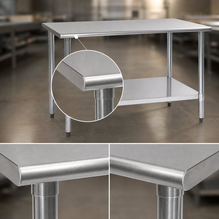 Product image #4 for Budget Series 84-Inch x 30-Inch Flat Top Work Table with Adjustable Galvanized Undershelf