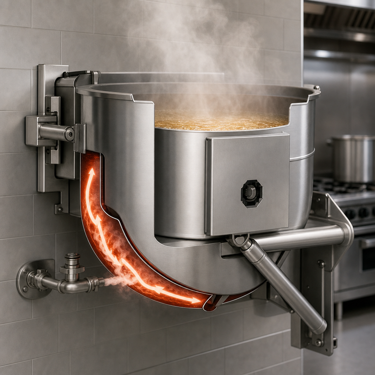 Product image #4 for Legion TWWT-100 100-Gallon Direct Steam Tilting Wall-Mount Steam Kettle