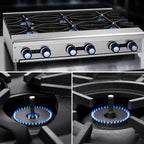 Thumbnail image #4 for Imperial (Middleby) IHPA-6-36 36-Inch Gas Countertop Hot Plate with 6 Open Burners, Standing Pilots and Stainless Steel Exterior