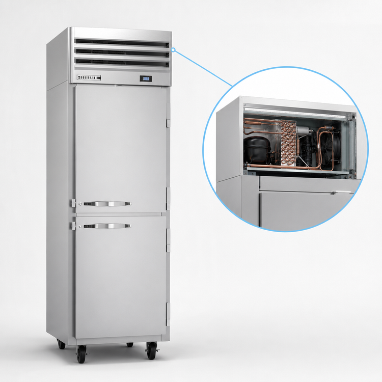 Product image #5 for Beverage-Air Cross Temp® Full-Height Convertible Reach-In Refrigerator/Freezer, 1-Section, 23.1 Cu. Ft., Top-Mounted Self-Contained, 2 Half Solid Doors