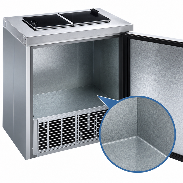Product image #4 for Master-Bilt Chest-Style Stainless Steel Ice Cream Storage/Dipping Cabinet, 3 Display / 1 Storage 3-Gallon Tub Capacity, 115V