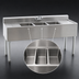 Thumbnail image #4 for 1800 Series Three-Compartment Underbar Sink Unit with Left and Right Drainboards, 60 Inch 304 Stainless Steel