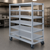Thumbnail image #4 for FWE Heavy-Duty Aluminum Queen Mary Utility Cart, 6 Shelves, 27 x 60 Inches, Flanged-Down Edges