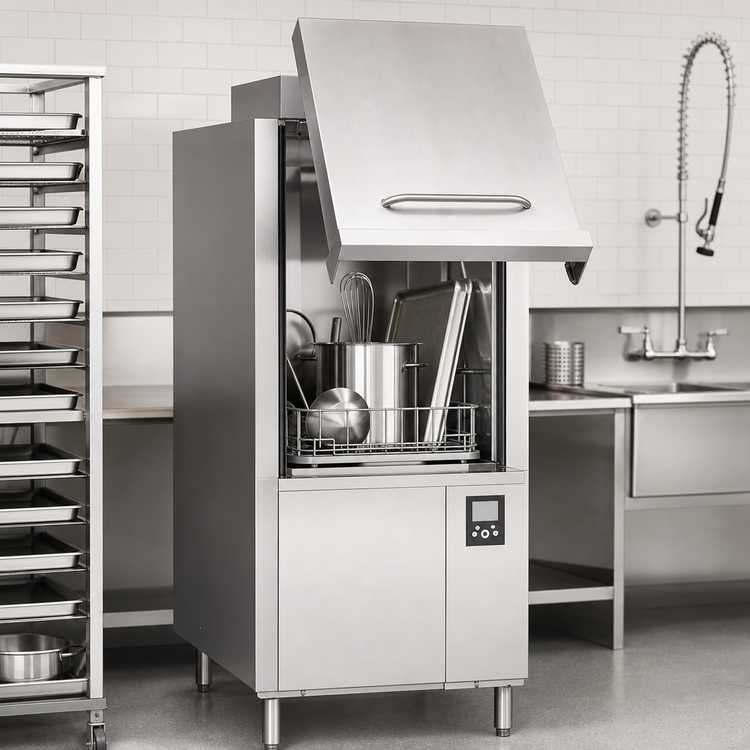 Product image #4 for Hobart Warewash Advansys Ventless Front-Loading Pot/Pan/Utensil Washer, 12 Sheet Pan Capacity, 208/240V