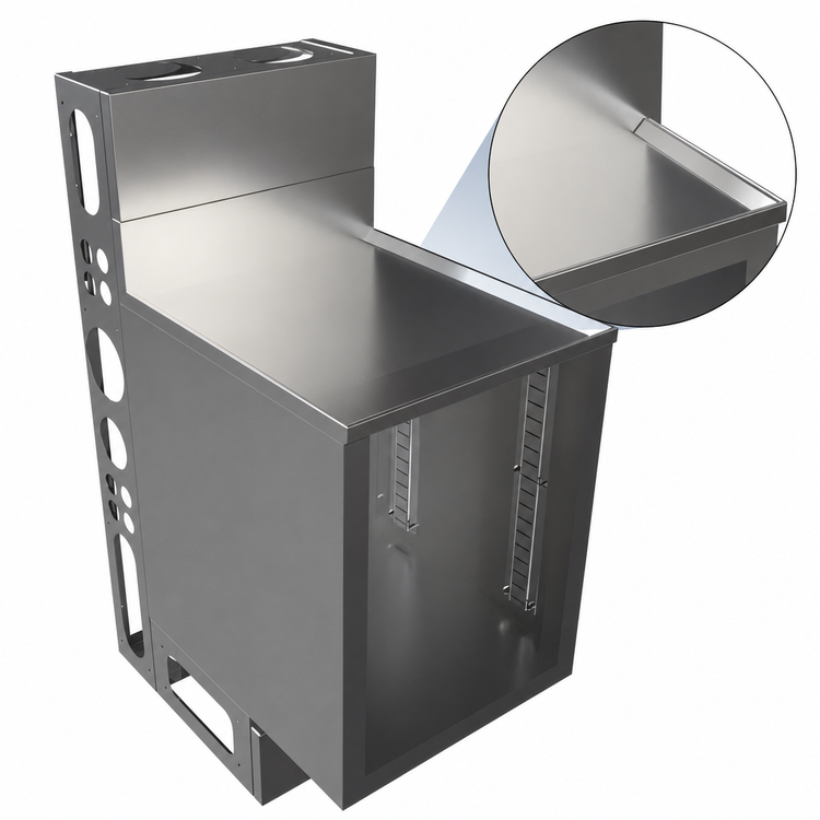 Product image #5 for BK Resources 21-Inch Top Shelf Raised Edge Underbar Cabinet with Die Wall, 18 x 21 Inches