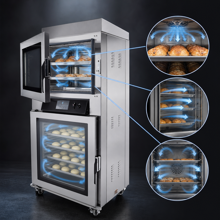 Product image #4 for NU-VU QBT-3/9 Full-Size Electric Oven/Proofer Combination with Touchscreen Controls, 3-Pan Oven and 9-Pan Proofer