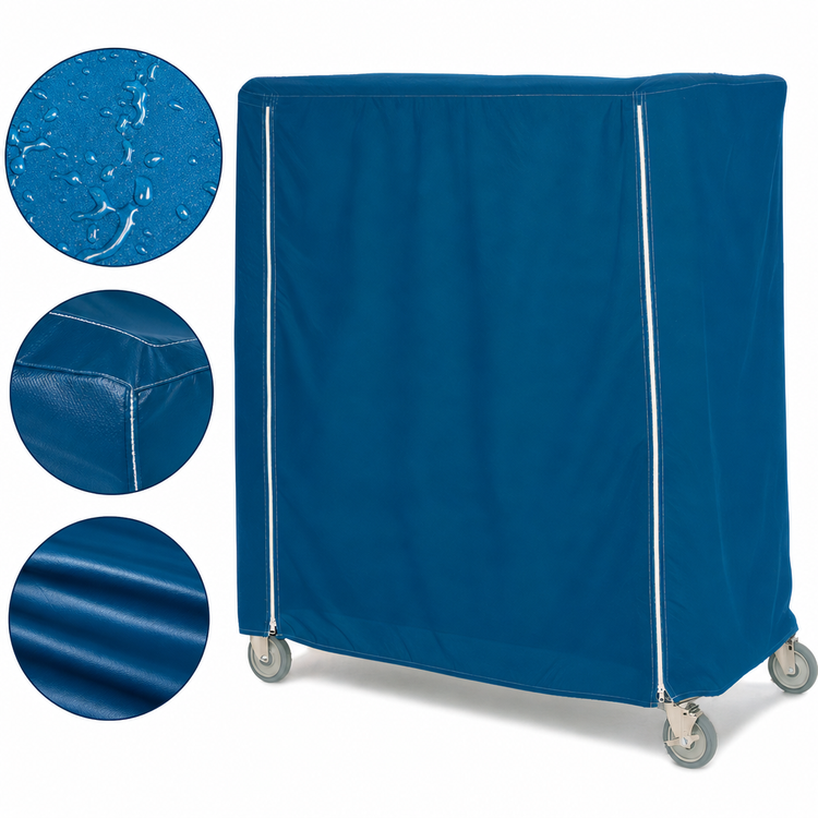 Product image #4 for Metro Waterproof Banquet Cart Cover, Vinyl-Nylon Coated, 36 x 18 x 62 Inches, Mariner Blue