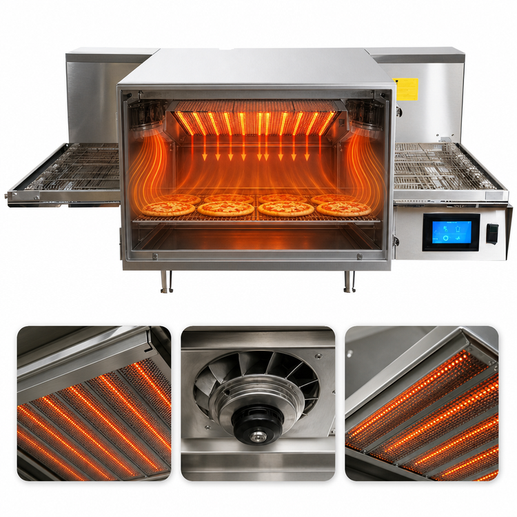 Product image #4 for Lincoln Aperion 24 Series Ventless Low-Amperage Electric Impinger Conveyor Oven, 16-Inch x 48-Inch Conveyor, Solid Door