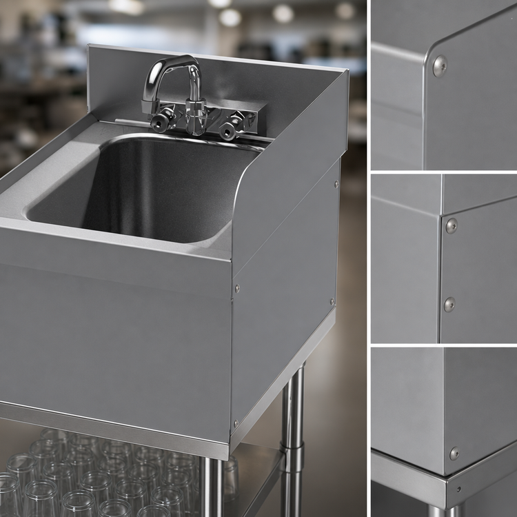 Product image #4 for Advance Tabco Riveted Right Side Splash for 18-Inch Deep Underbar Units
