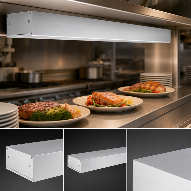 Product image #4 for Hatco Glo-Ray 96-Inch Unlighted Infrared Strip Heater with Single Metal Heating Rod, Aluminum, 1725W