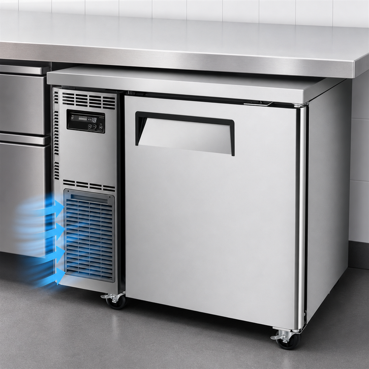 Product image #4 for Turbo Air J Series 35-3/8-Inch One-Section Self-Contained Side-Mount Undercounter Freezer, 5.66 Cu. Ft.